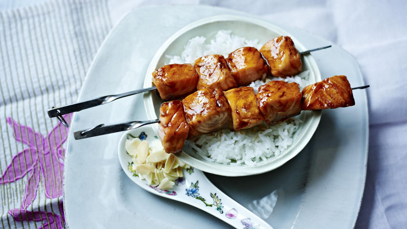 Salmon skewers