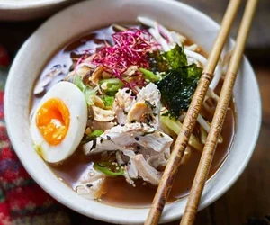 Leftover turkey ramen